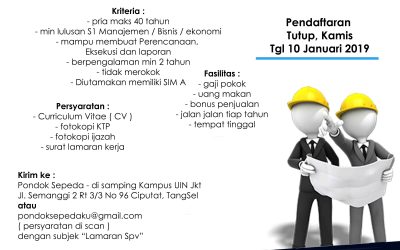 Lowongan Kerja Supervisor – Pondok Sepeda ( PT Meruri Citra Indonesia )